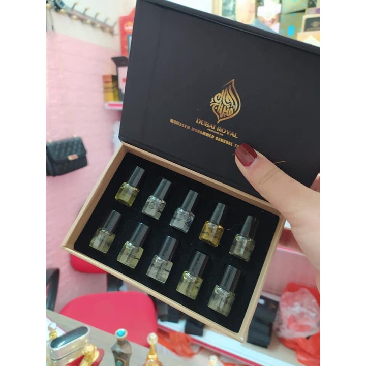 Sét 10 chai 10 mùi tinh dầu nước hoa nội địa Dubai