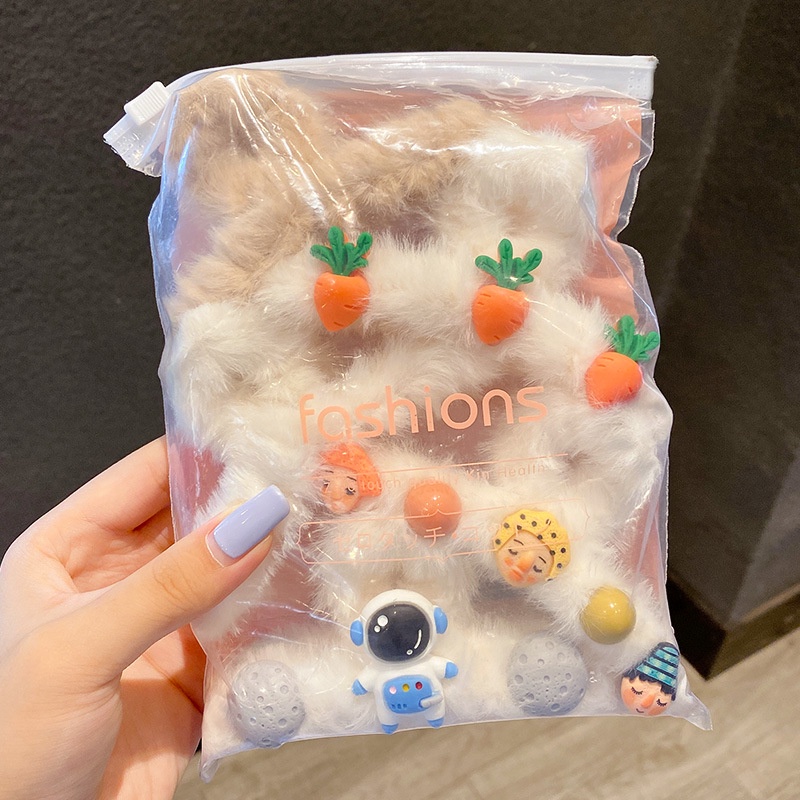 Kẹp tóc lông nhung kiểu Hàn Quốc dễ thương thời trang thu đông cho nữ