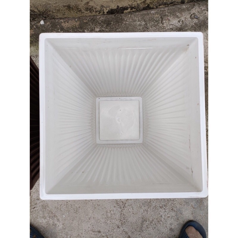 (35x27cm) Chậu nhựa trồng cây kiểu vuông cao gân sọc ,ảnh thật, hàng đẹp như hình