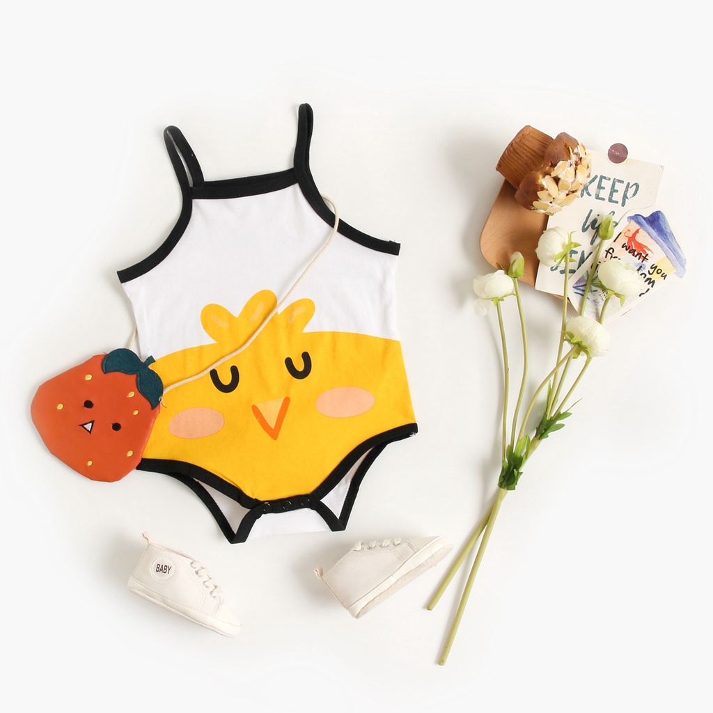 Sanlutoz Sơ sinh đứa bé áo liền quần bông mùa hè dễ thương động vật