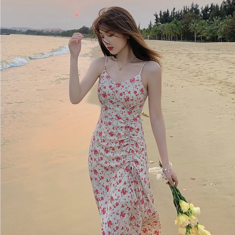 Đầm Hoa Thời Trang Mùa Hè Hàn Quốc Lãng Mạn Cho Nữ