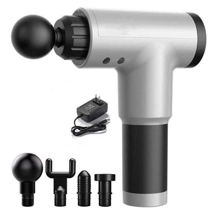 Máy Massage Cầm Tay - Súng Massage Toàn Thân 4 Đầu 6 Chế Độ - BH 12 Tháng