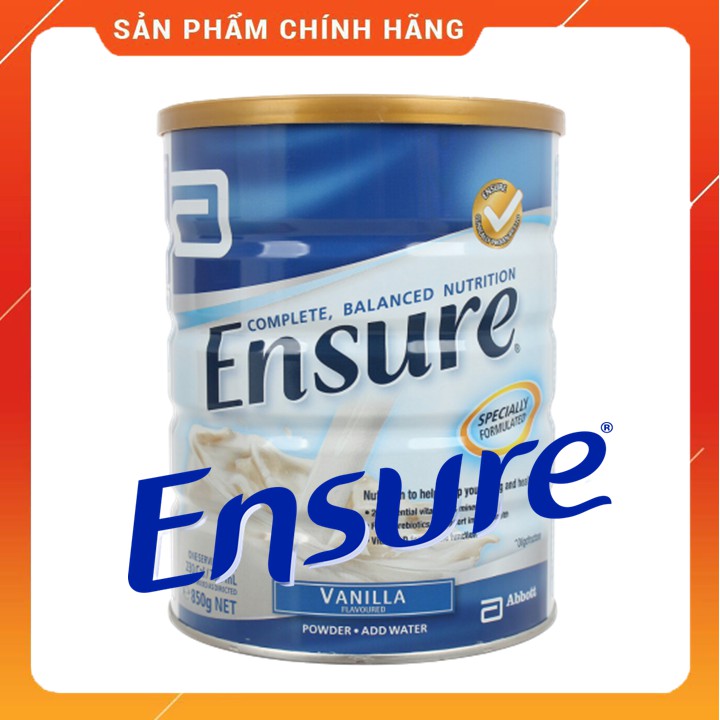 Sữa Ensure Úc 850g vị vani, 28 loại vitamin và dưỡng chất thiết yếu mang tới một cơ thể khỏe mạnh và trí não.