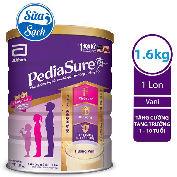 [GIÁ TỐT] Combo 2 lon Sữa Bột Pediasure B/A Hương Vani 1.6kg date mới