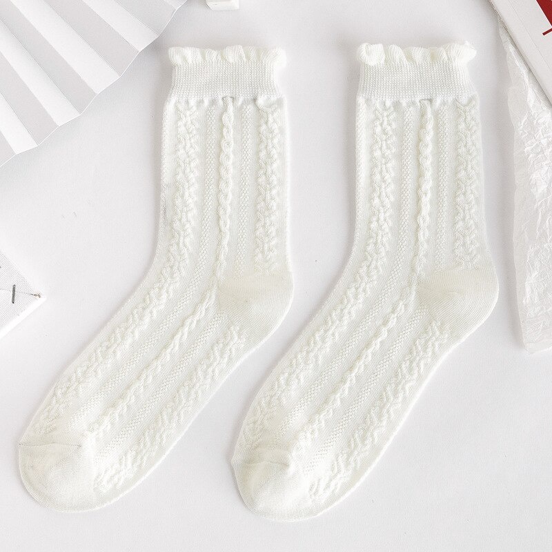 Đôi Vớ Ngắn Phối Ren Họa Tiết Hoạt Hình Phong Cách Lolita Dành Cho Nữ