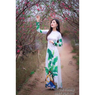 Vải Áo Dài Tằm Ý/ Lụa Nhật/ Lụa Cao Cấp/ Lụa Thái Tuấn bông cảnh xưa