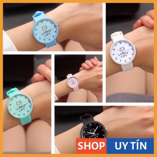 [Hàng Cao Cấp] Đồng hồ nữ mèo Lovely Cat dây silicon 5 màu xinh xắn | BigBuy360 - bigbuy360.vn