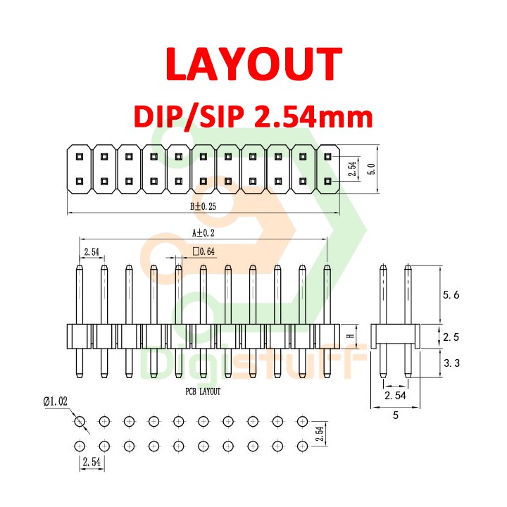 Set 2 chân cắm DIP SIP 1 hàng / 2 hàng