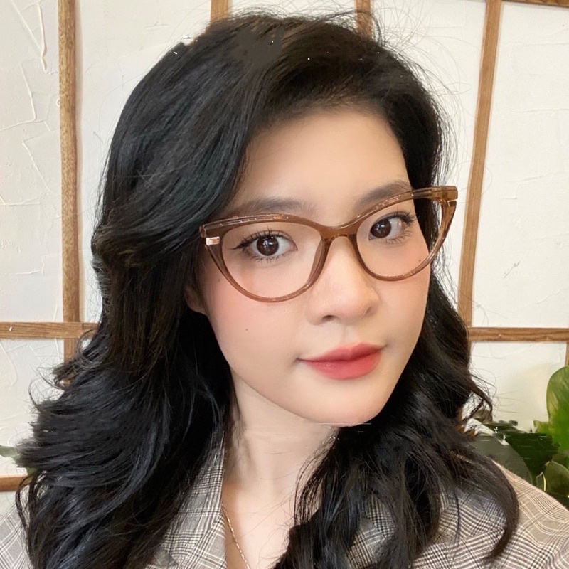 Kính mắt mèo cao cấp càng lò xo 87025, kính cận kim loại chống ánh sáng xanh, UV400  Jolie eyewear