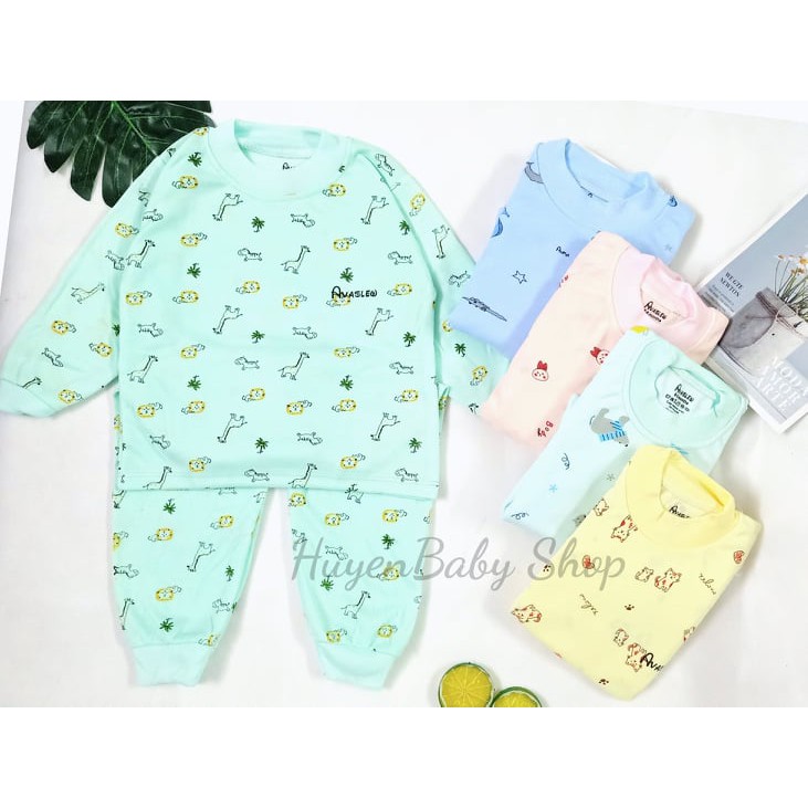 Bộ quần áo dài tay Cotton nỉ Ava mẫu mới mềm mịn cho bé trai, bé gái (HBB1280)