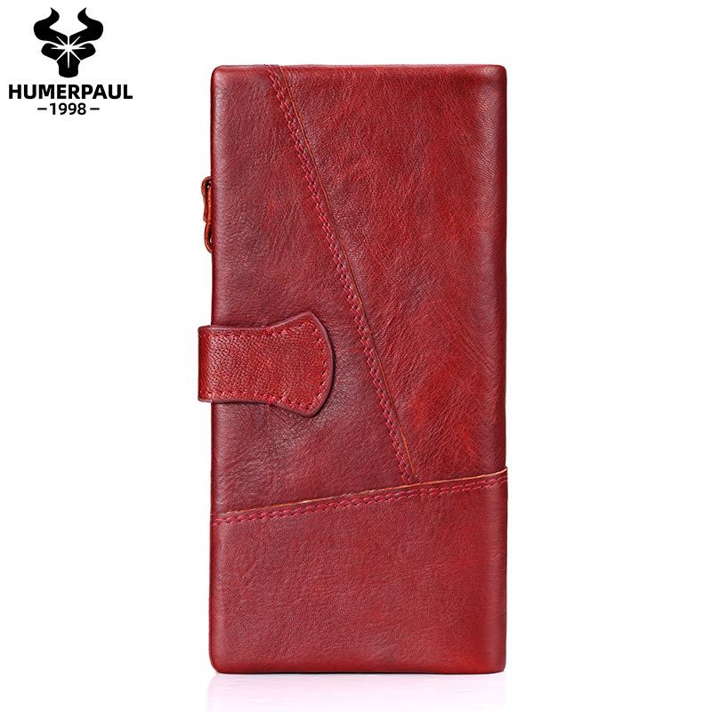 Humerpaul Ví Dài Cầm Tay Màu Bạc bp881 Có Khóa Kéo Thời Trang Cho Nữ