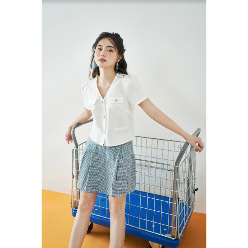 Chân váy mini họa tiết ziczac xếp ly basic 1CV1041 | BigBuy360 - bigbuy360.vn