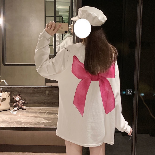 Jiashucheng Hàng Có Sẵn Áo Thun Dài Tay Dáng Rộng Cỡ Lớn Vừa In Họa Tiết Kim Cương Công Nghiệp Màu Trắng