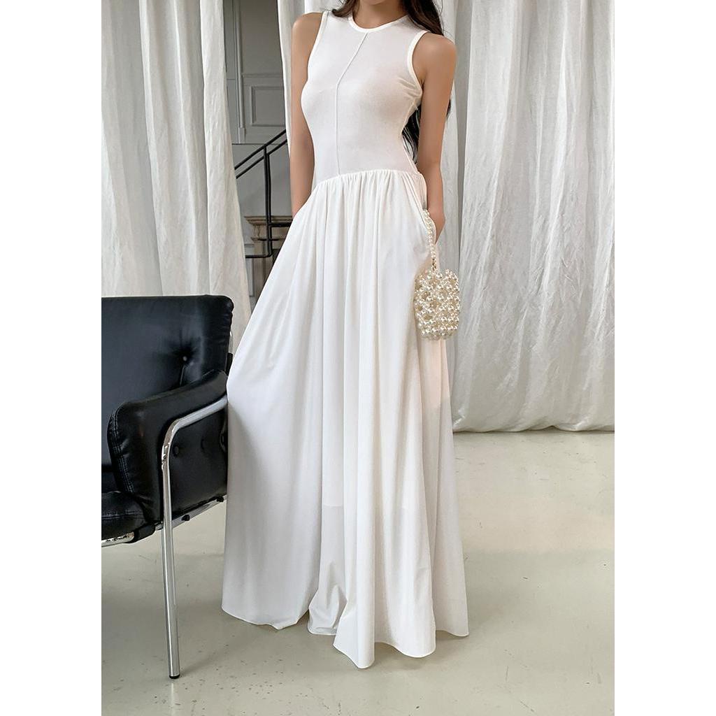 62468 Váy Đầm Lớn Không Tay Phong Cách Xuân Hè Mới