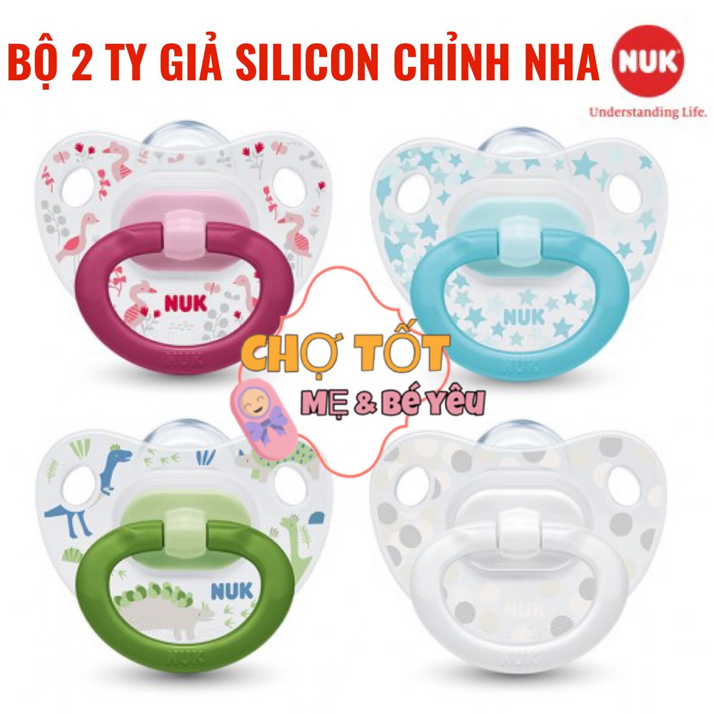 [CHÍNH HÃNG] Ty Giả Nuk Silicon Cho Bé 0-6,6-18 tháng nhập khẩu Đức