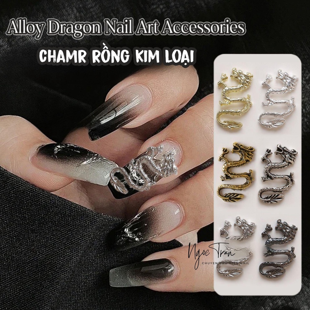 Charm Rồng Kim Loại | Phong Cánh Trung Quốc Cổ Đại | Trang Trí Móng