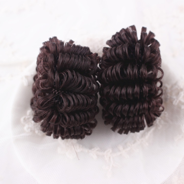 Cột tóc giả búi xoăn kèm nơ vải cho bé gái dễ thương BE11