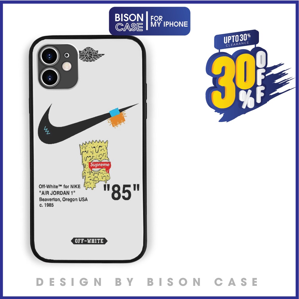 Ốp silicon chống bẩn Nike Off White Supreme BISON CASE Cho Iphone 6 7 8 Plus 11 12 13 Mini Pro Max X Xr  BRD20212147