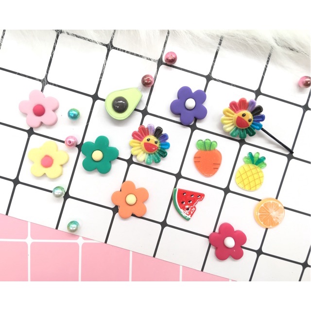 Combo 10 Charm gắn kẹp, gắn điện thoại, vật dụng cá nhân siêu cưng