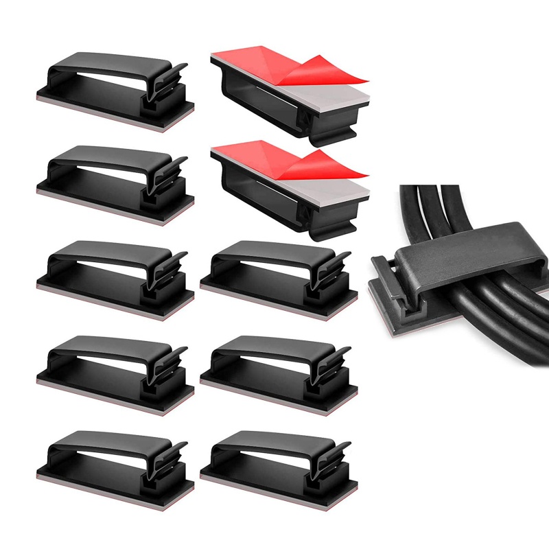 Set 50 / 100 Kẹp Cố Định Dây Cáp Tự Dính Màu Đen Tiện Dụng