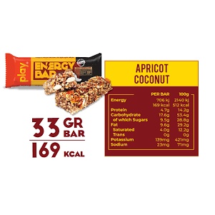 Hộp 12 Thanh Năng Lượng PLAY Vị Việt Quất Hạt Điều - PLAY Energy Bar Blueberry &amp; Cashew