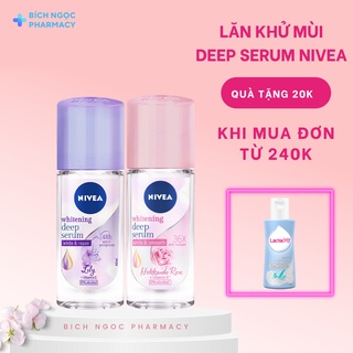 Lăn khử mùi Nivea Serum trắng mịn hương hoa Lily/ Sakura/ Hokkaido (40ml)
