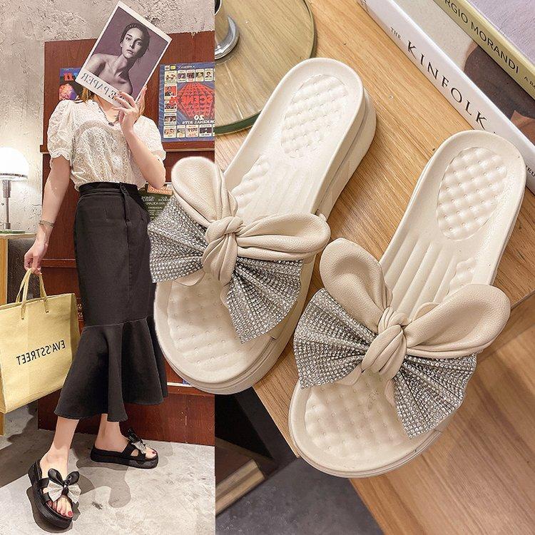 Dép Sandal Đế Mềm Đính Nơ Phong Cách Hàn Quốc Dành Cho Nữ