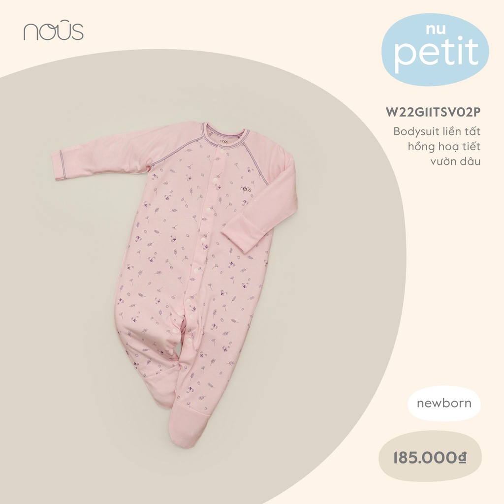 Bộ bodysuit liền tất kẻ petit nous