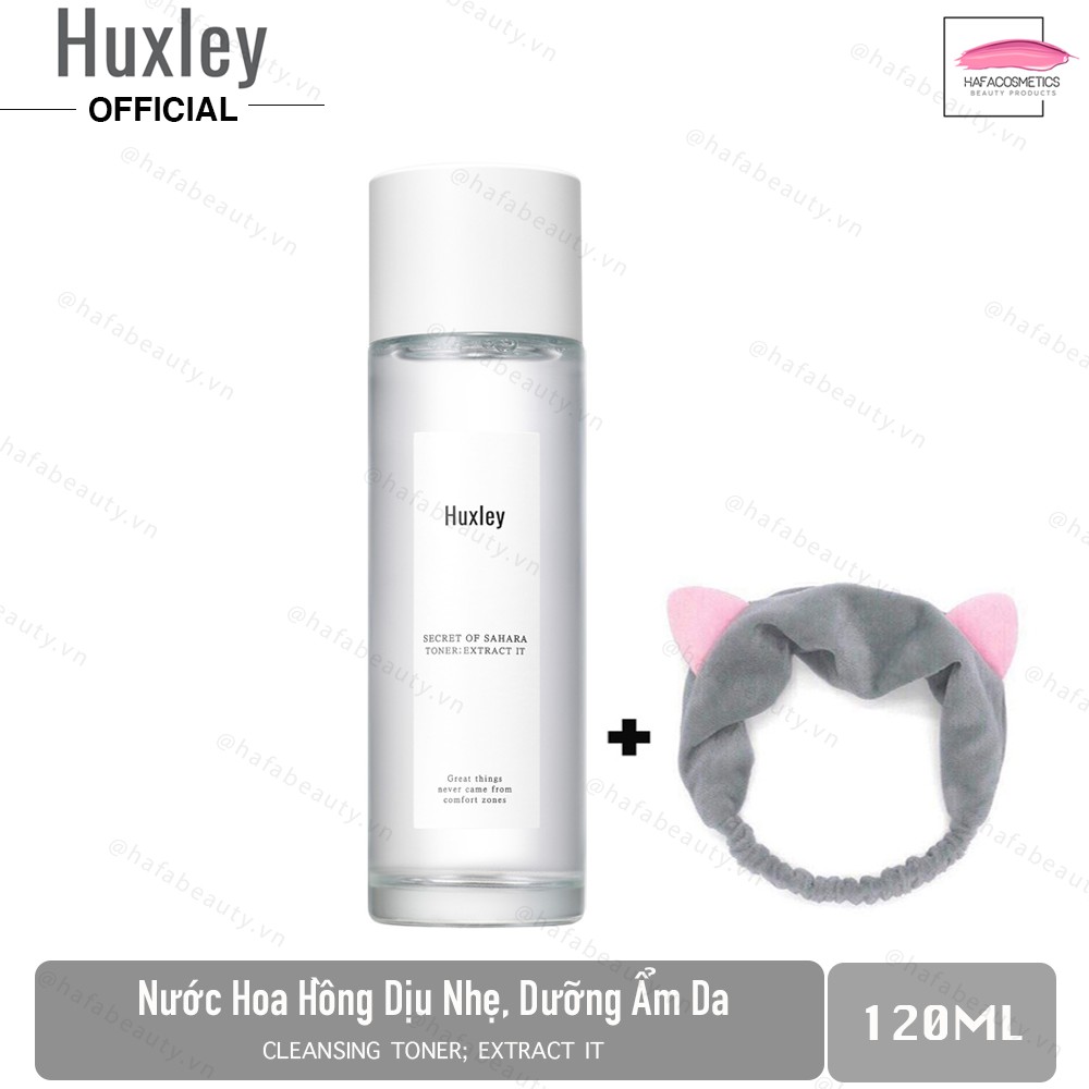 Nước hoa hồng Huxley Toner; Extract It 120ml + Tặng 1 Băng đô tai mèo xinh xắn (Ngẫu nhiên) _ Huxley Chính Hãng