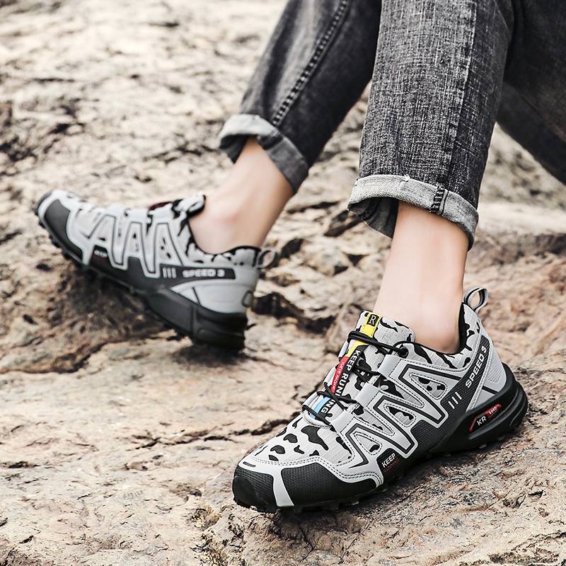 Giày Thể Thao Leo Núi Thiết Kế Dày Dặn Chống Thấm Nước Chống Trượt Dành Cho Nam