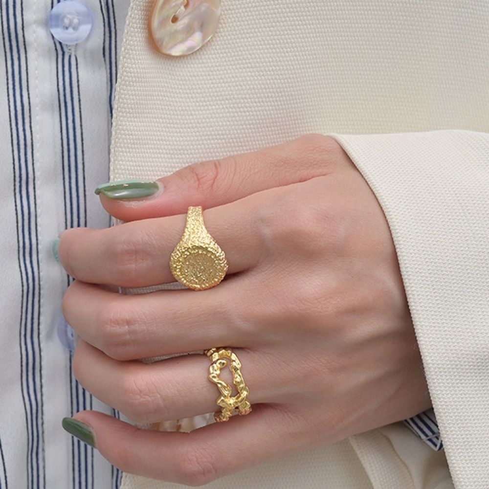 Nhẫn Mở Điều Chỉnh Được Phong Cách Punk Hàn Quốc Cổ Điển Đơn Giản Dành Cho Nữ