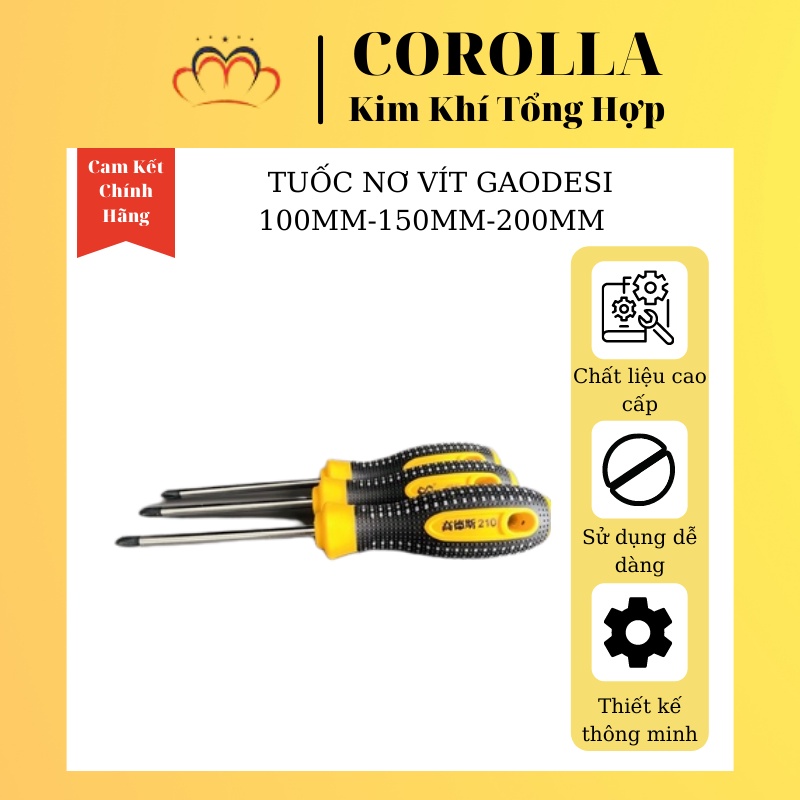 Tô vít, Tuốc nơ vít Bộ tua vít Đủ Size 100mm 150mm 200mm thương hiệu Gaodesi