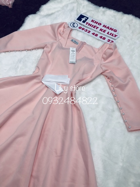 ( ẢNH VÀ VIDEO THẬT 1000%) đầm xoè phồng tay đính ngọc