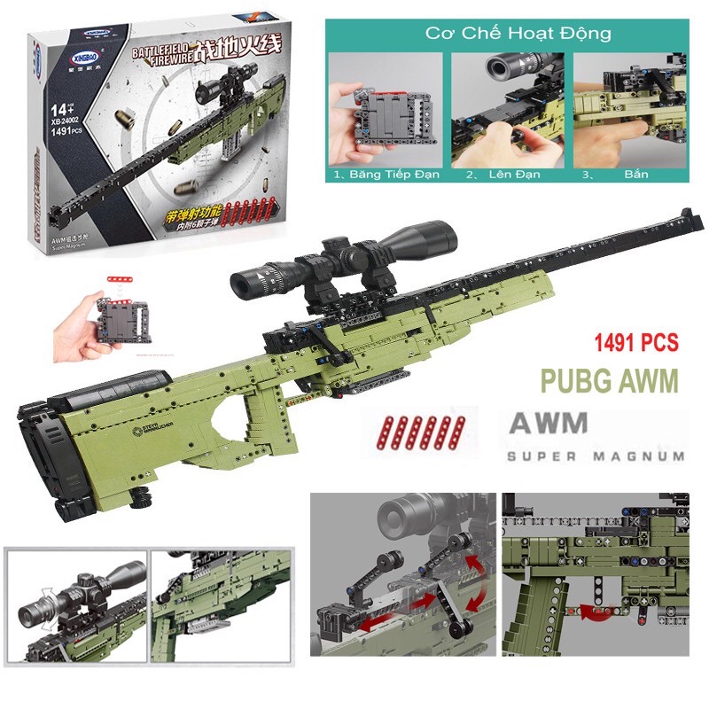 Đồ chơi lắp ráp XINGBAO 24002 Mô Hình AWM Sniper Rifle Tỉ Lệ 1:1 - Xếp hình thông minh