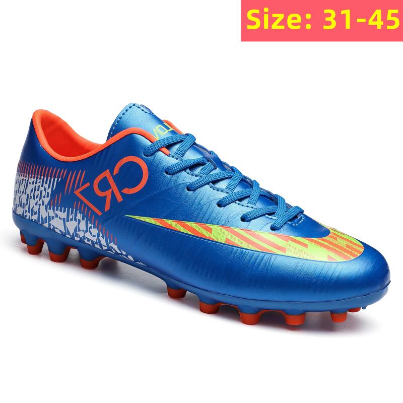 Giày Đá Bóng Cỏ Cổ Thấp Size Lớn 31-45 Chống Trượt Thoáng Khí 3 Màu Tùy Chọn Cho Bé Trai