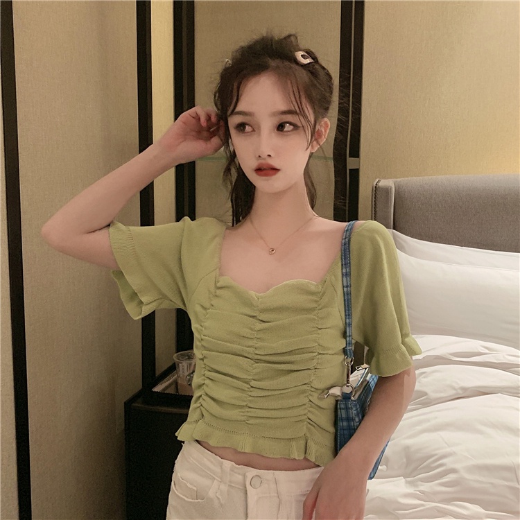 NZN Áo Sơ Mi Tay Ngắn Dáng Ôm Phong Cách Retro Thời Trang Mùa Hè Mới Cho Nữ