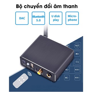 Bộ Chuyển Đổi Âm Thanh Bluetooth 5.0 Cáp Quang Optical Cho Điện Thoại Kèm Cáp Quang, Remote