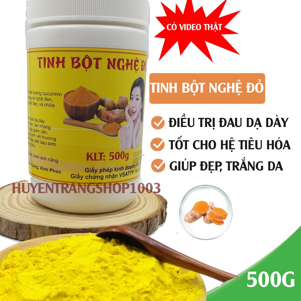 500g tinh bột nghệ đỏ nguyên chất  có giấy kiểm định chất lượng và ATTP