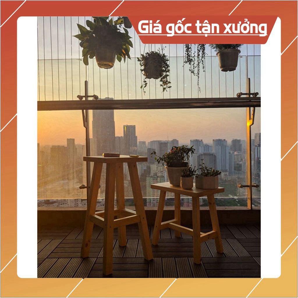 (Giá tại xưởng) Ghế đôn cao 60cm Ghế trang trí decor gỗ thông Bàn ngồi ban công