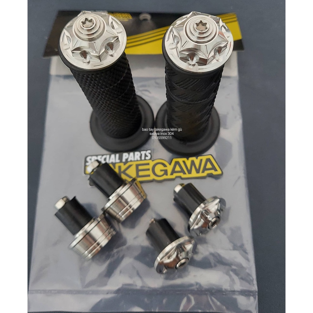 Bao Tay Takegawa Kèm Gù Salaya inox 304 Gắn Các Dòng Xe MÁY