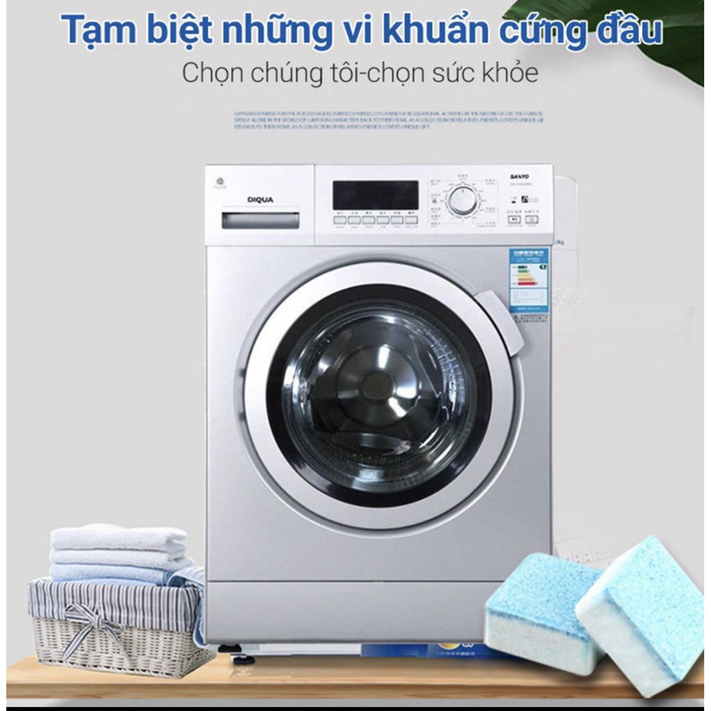 [ HỘP 12 VIÊN ] Viên Tẩy Vệ Sinh Lồng Máy Giặt  ,Tẩy Cặn Bẩn Máy Giặt Hiệu Quả