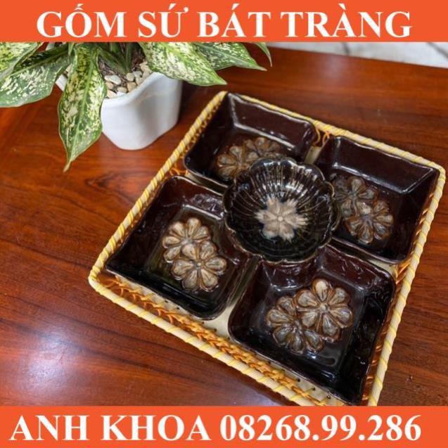 Khay đựng bánh trôi bánh chay Bát Tràng - Gốm sứ Bát Tràng Anh Khoa