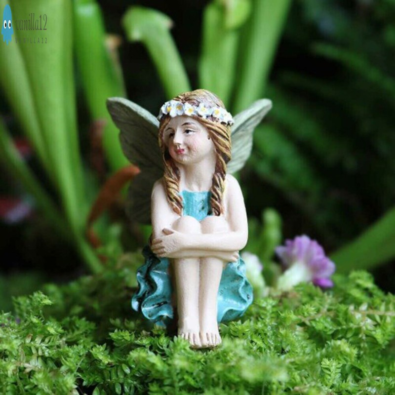 6pcs Beauty Miniature Flower Fairies Garden Flower Pot Statues Decoration Indoor Outdoor Ornament Lawn Decorations