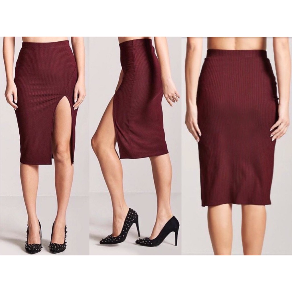 [FREESHIP-HÀNG CHUẨN XỊN] CHÂN VÁY THUN GÂN xẻ đùi F21 | BigBuy360 - bigbuy360.vn