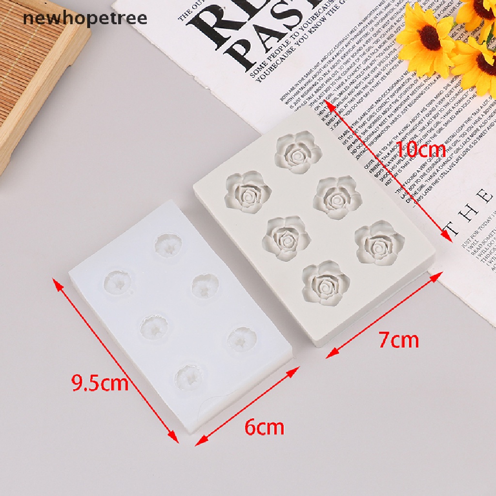 Khuôn Silicone Làm Bánh Kem / Sô Cô La Hình Bông Hoa Sáu Lỗ Tiện Dụng