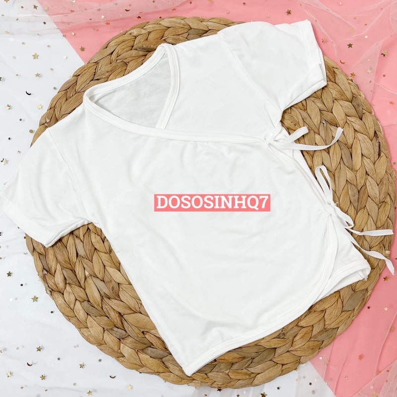 Áo cột dây sơ sinh vải sợi tre cao cấp