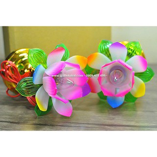 Combo 2 Đèn Thờ Hình Hoa Sen Đa Sắc - 220v - 6246