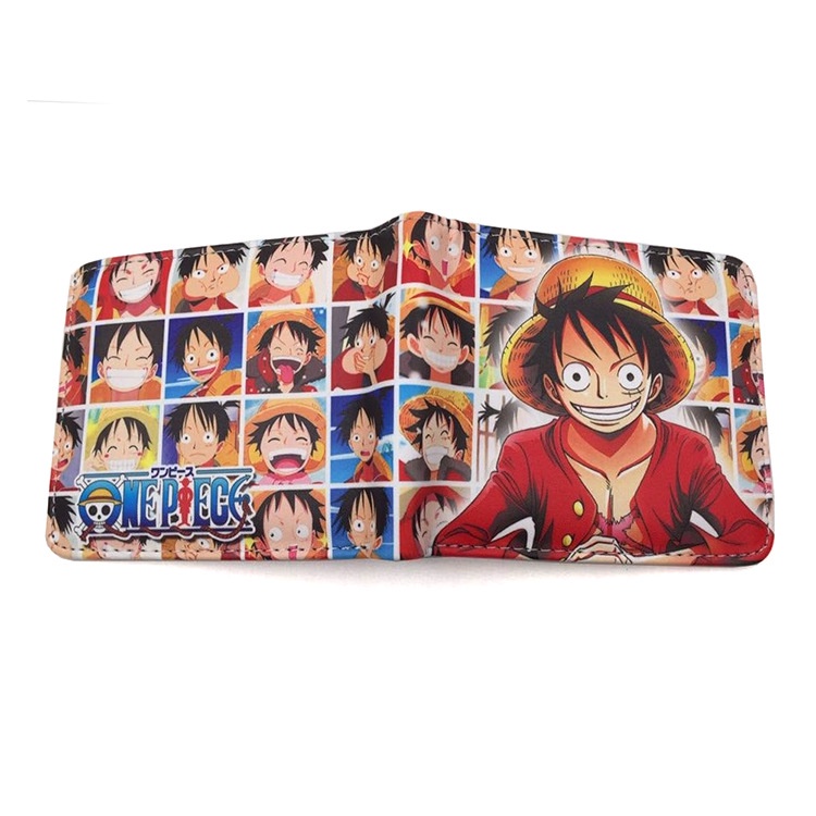 Ví Da Ngắn Mini In Hoạt Hình One Piece Lufei Solon Thời Trang Cho Nam Và Nữ