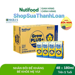 Thùng 48 Hộp Sữa Bột Pha Sẵn Nutifood GrowPLUS+ Sữa Non (Vàng) 180ml
