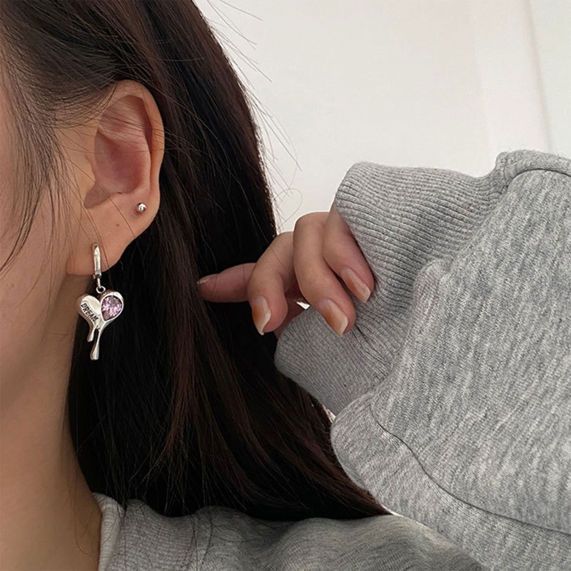 Khuyên Tai Hình Trái Tim Bằng Đá Lava Thời Trang Cho Nữ